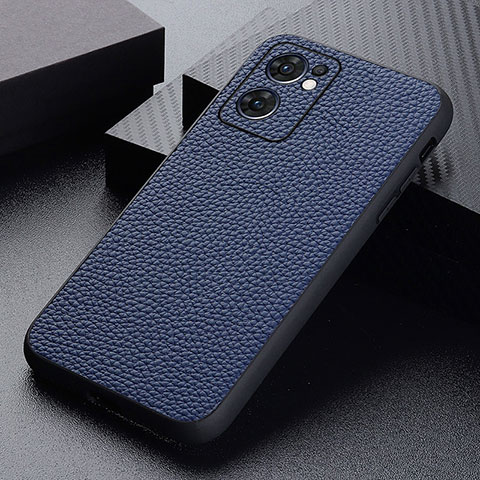 Funda Lujo Cuero Carcasa B02H para Oppo Reno7 5G Azul