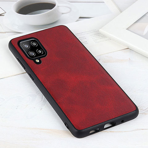 Funda Lujo Cuero Carcasa B08H para Samsung Galaxy A42 5G Rojo