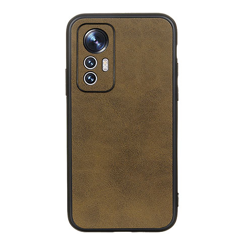 Funda Lujo Cuero Carcasa B08H para Xiaomi Mi 12S 5G Marron Claro