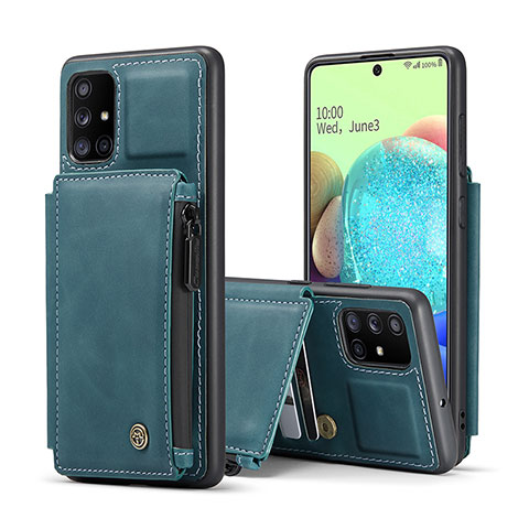 Funda Lujo Cuero Carcasa C01S para Samsung Galaxy A71 5G Azul