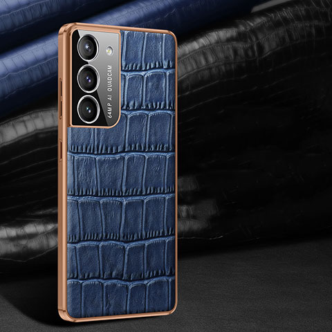 Funda Lujo Cuero Carcasa C09 para Samsung Galaxy S21 Plus 5G Azul
