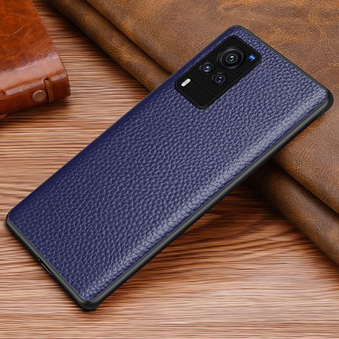 Funda Lujo Cuero Carcasa DL1 para Vivo X60 Pro 5G Azul