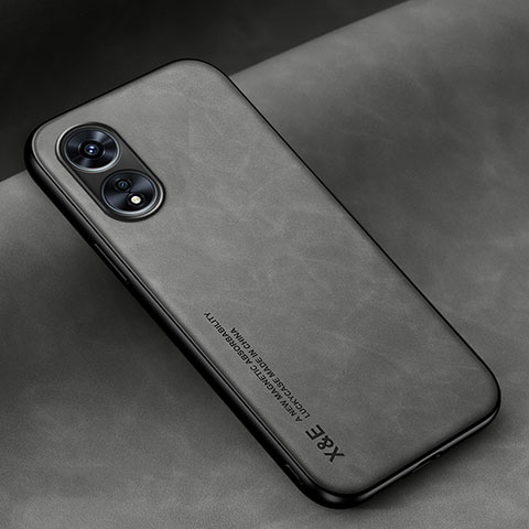 Funda Lujo Cuero Carcasa DY1 para Oppo A78 5G Gris