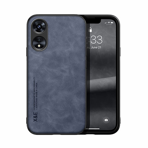 Funda Lujo Cuero Carcasa DY2 para Oppo A17 Azul