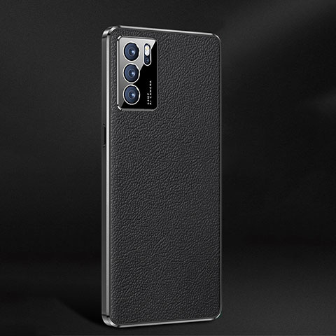 Funda Lujo Cuero Carcasa JB2 para Oppo Reno6 Pro 5G India Negro