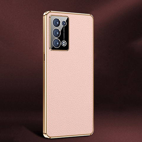 Funda Lujo Cuero Carcasa JB2 para Oppo Reno6 Pro+ Plus 5G Rosa