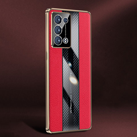 Funda Lujo Cuero Carcasa JB3 para Oppo Reno6 Pro 5G Rojo