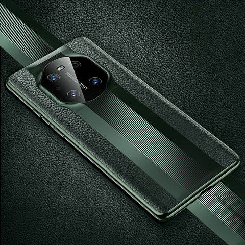 Funda Lujo Cuero Carcasa K01 para Huawei Mate 40E Pro 4G Verde Noche