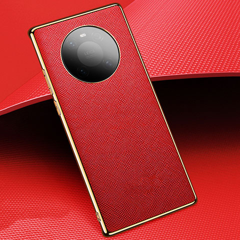 Funda Lujo Cuero Carcasa K02 para Huawei Mate 40 Pro Rojo