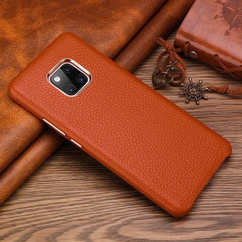 Funda Lujo Cuero Carcasa L01 para Huawei Mate 20 RS Marron