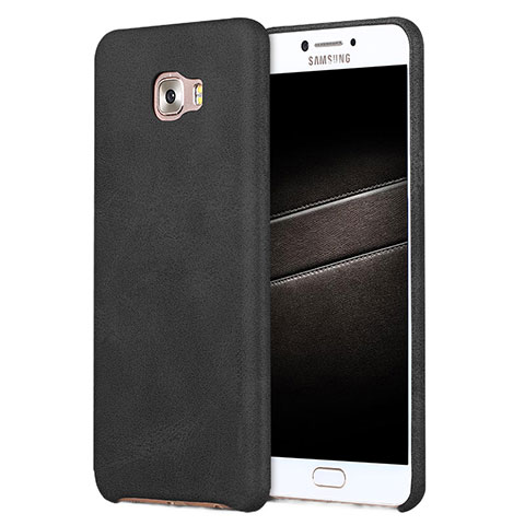 Funda Lujo Cuero Carcasa L01 para Samsung Galaxy C7 Pro C7010 Negro