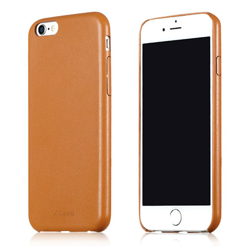 Funda Lujo Cuero Carcasa L02 para Apple iPhone 6 Marron