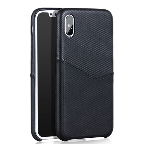 Funda Lujo Cuero Carcasa L05 para Apple iPhone Xs Max Negro