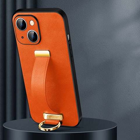 Funda Lujo Cuero Carcasa LD1 para Apple iPhone 14 Plus Naranja