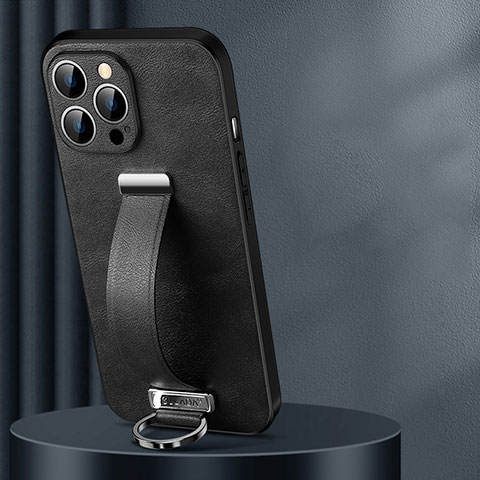 Funda Lujo Cuero Carcasa LD1 para Apple iPhone 15 Pro Max Negro