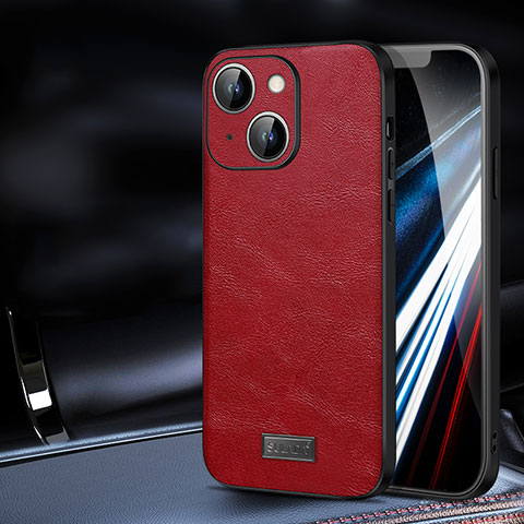 Funda Lujo Cuero Carcasa LD2 para Apple iPhone 14 Plus Rojo