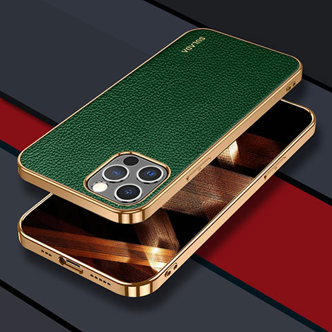 Funda Lujo Cuero Carcasa LD3 para Apple iPhone 14 Pro Verde