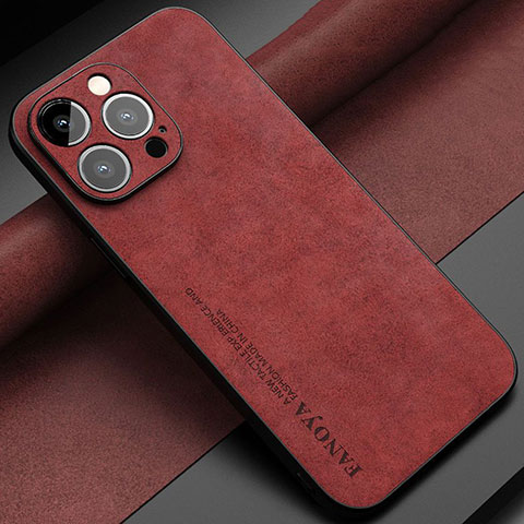 Funda Lujo Cuero Carcasa LS1 para Apple iPhone 12 Pro Max Rojo