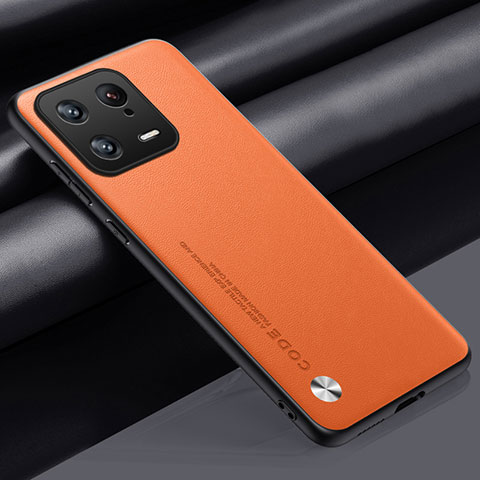 Funda Lujo Cuero Carcasa LS1 para Xiaomi Mi 13 Pro 5G Naranja