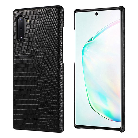 Funda Lujo Cuero Carcasa P02 para Samsung Galaxy Note 10 Plus 5G Negro