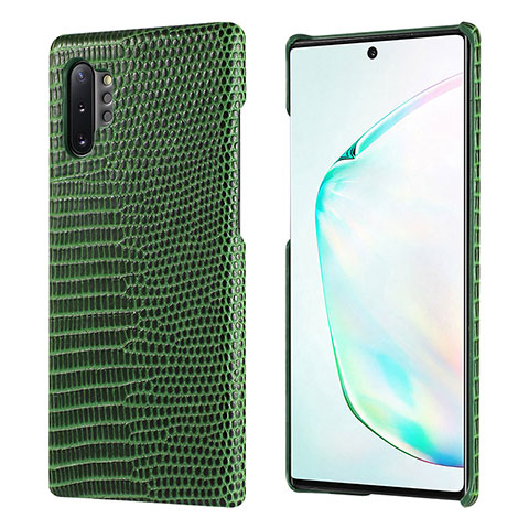 Funda Lujo Cuero Carcasa P02 para Samsung Galaxy Note 10 Plus 5G Verde