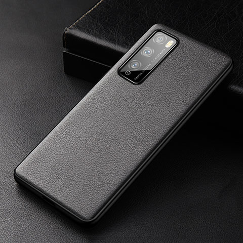 Funda Lujo Cuero Carcasa para Huawei Enjoy 20 Pro 5G Negro