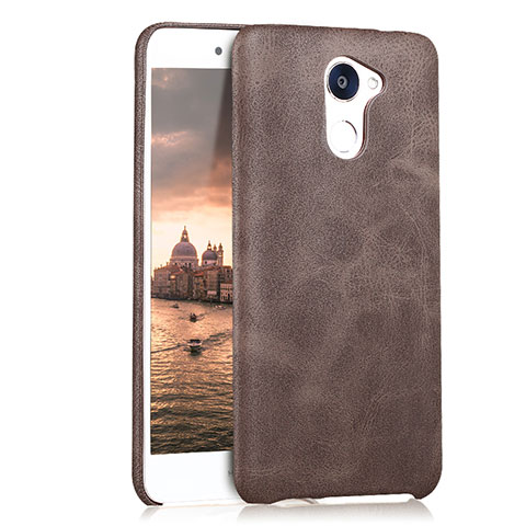 Funda Lujo Cuero Carcasa para Huawei Enjoy 7 Plus Marron