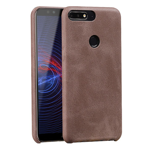 Funda Lujo Cuero Carcasa para Huawei Honor 7C Marron