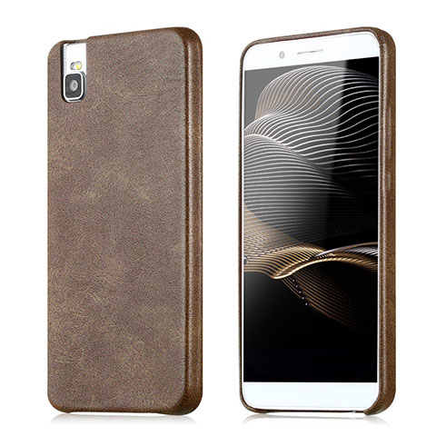 Funda Lujo Cuero Carcasa para Huawei Honor 7i shot X Marron