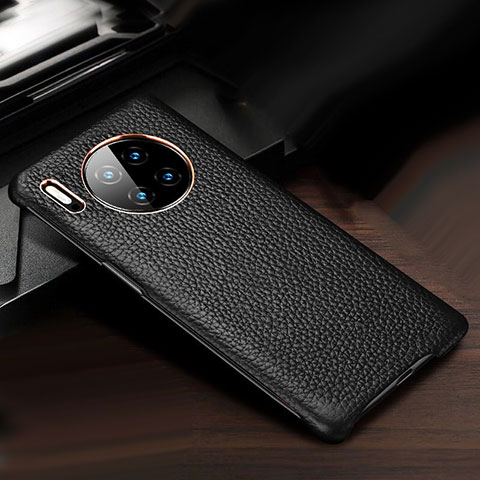 Funda Lujo Cuero Carcasa para Huawei Mate 30 Pro 5G Negro