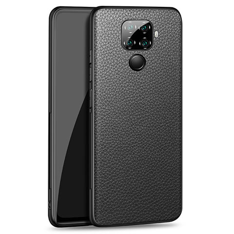 Funda Lujo Cuero Carcasa para Huawei Nova 5i Pro Negro