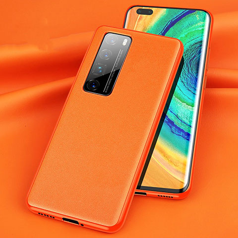 Funda Lujo Cuero Carcasa para Huawei Nova 7 Pro 5G Naranja