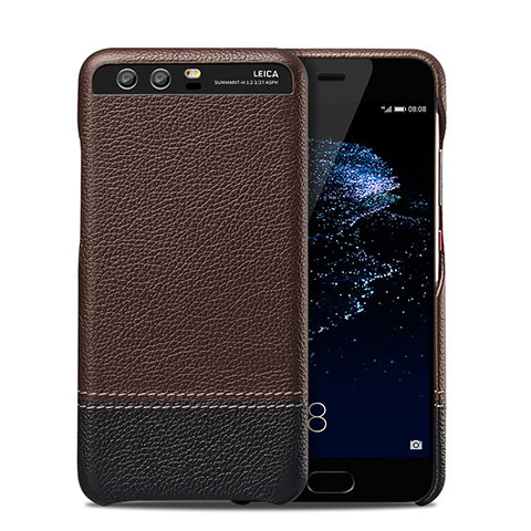 Funda Lujo Cuero Carcasa para Huawei P10 Plus Marron