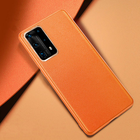 Funda Lujo Cuero Carcasa para Huawei P40 Pro+ Plus Naranja