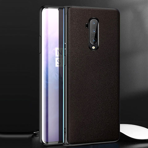 Funda Lujo Cuero Carcasa para OnePlus 7T Pro Marron