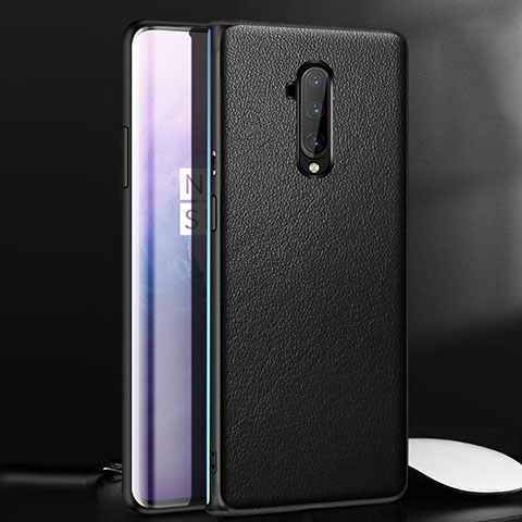 Funda Lujo Cuero Carcasa para OnePlus 7T Pro Negro