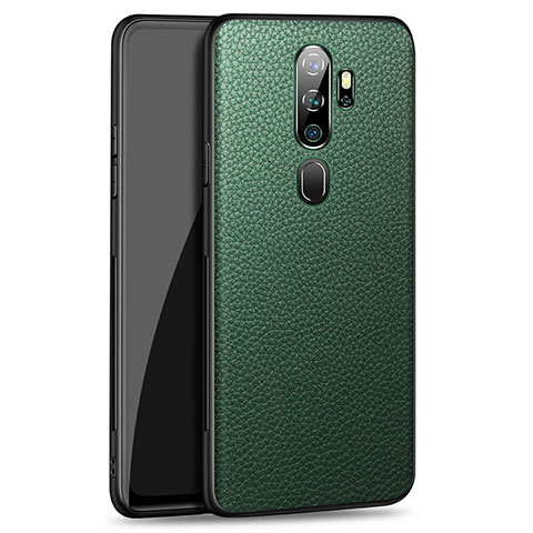 Funda Lujo Cuero Carcasa para Oppo A11X Verde