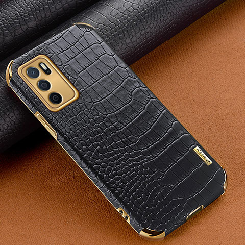 Funda Lujo Cuero Carcasa para Oppo A54s Negro