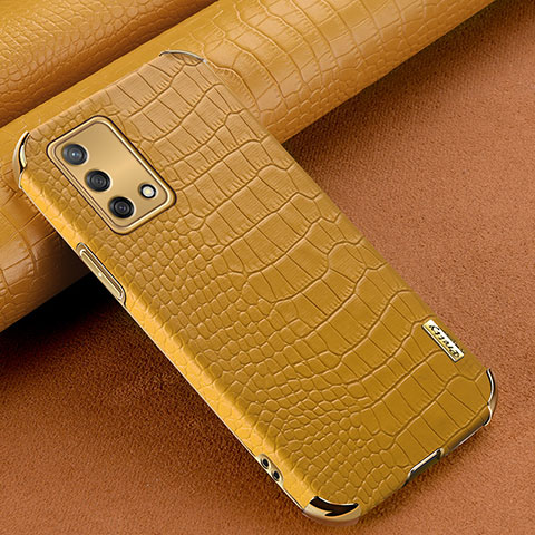 Funda Lujo Cuero Carcasa para Oppo A74 4G Amarillo