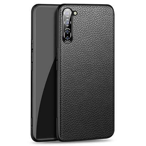 Funda Lujo Cuero Carcasa para Oppo Reno3 Negro