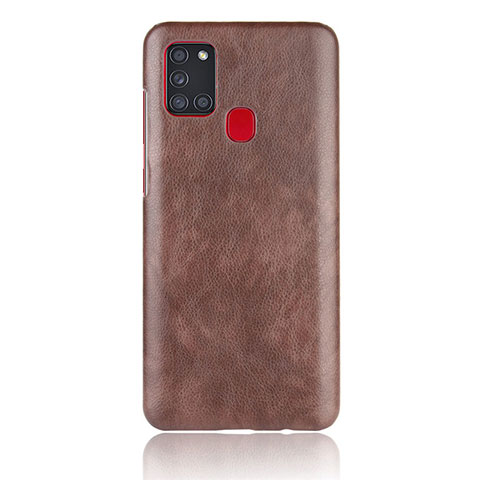 Funda Lujo Cuero Carcasa para Samsung Galaxy A21s Marron