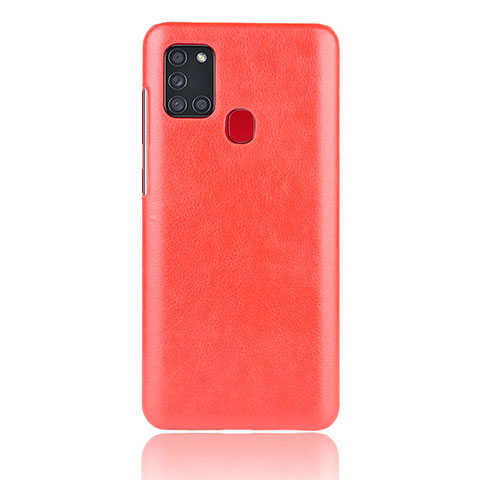 Funda Lujo Cuero Carcasa para Samsung Galaxy A21s Rojo