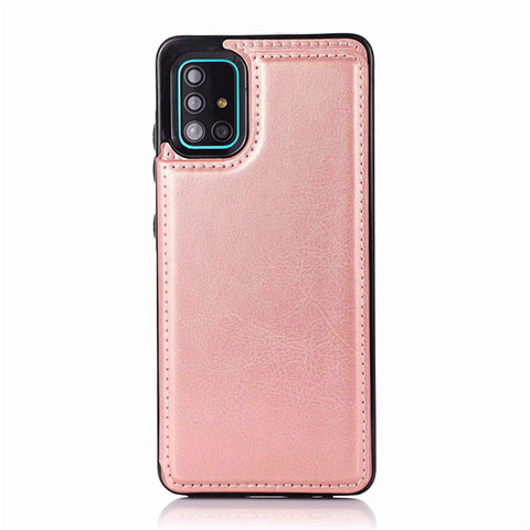 Funda Lujo Cuero Carcasa para Samsung Galaxy A51 5G Oro Rosa