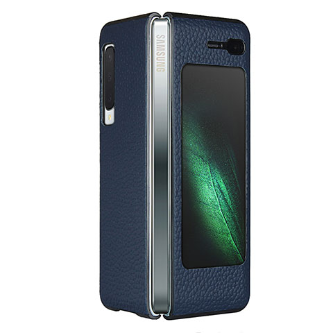 Funda Lujo Cuero Carcasa para Samsung Galaxy Fold Azul