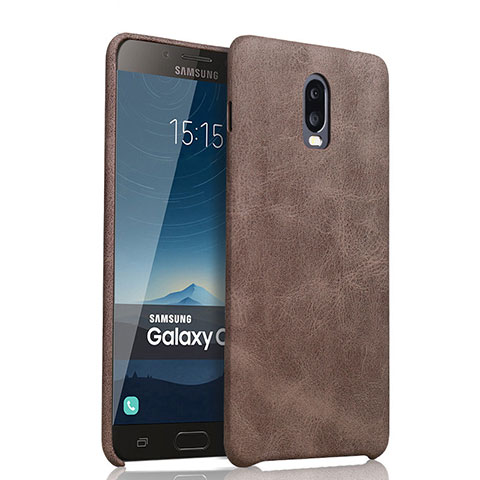 Funda Lujo Cuero Carcasa para Samsung Galaxy J7 Plus Marron