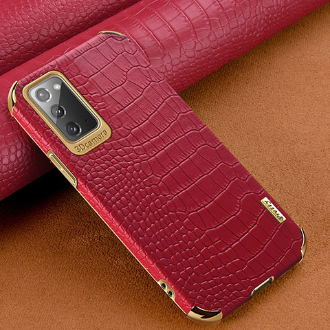 Funda Lujo Cuero Carcasa para Samsung Galaxy Note 20 5G Rojo