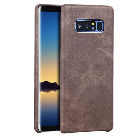 Funda Lujo Cuero Carcasa para Samsung Galaxy Note 8 Marron