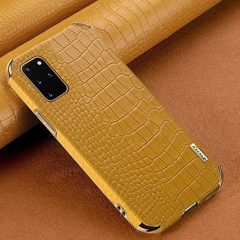 Funda Lujo Cuero Carcasa para Samsung Galaxy S20 Plus Amarillo