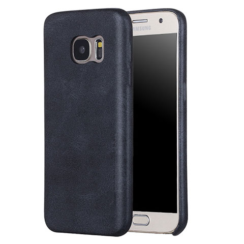 Funda Lujo Cuero Carcasa para Samsung Galaxy S7 G930F G930FD Negro