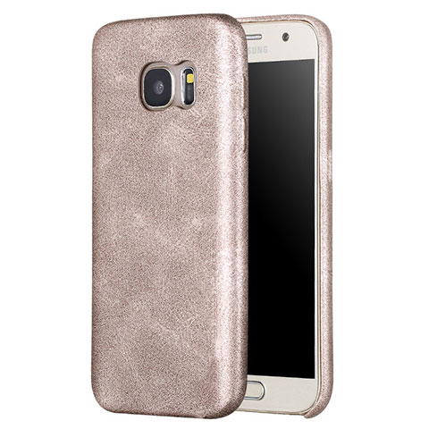 Funda Lujo Cuero Carcasa para Samsung Galaxy S7 G930F G930FD Oro
